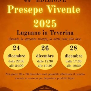 Lugnano in Teverina (Tr) – Presepe Vivente 24, 26, 28 dicembre 2025